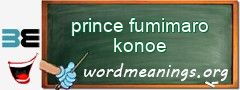 WordMeaning blackboard for prince fumimaro konoe